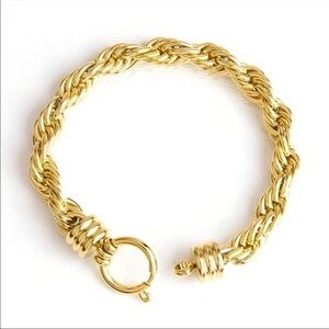 14K gold plated rope bracelet 7 inches hypoallergenic tarnish resistant